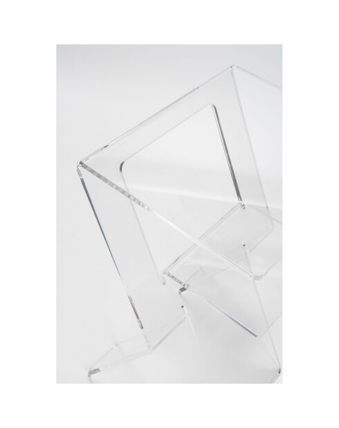 Table d'appoint transparente  - 33x27x49 cm