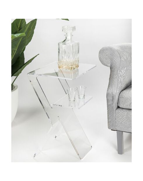 Table d'appoint transparente  - 33x27x49 cm