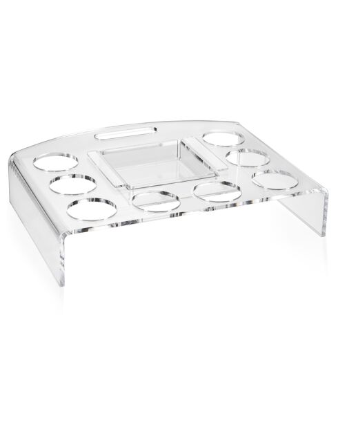 Kaffeetablett für 8 Tassen transparent - 30x24x6,5 cm