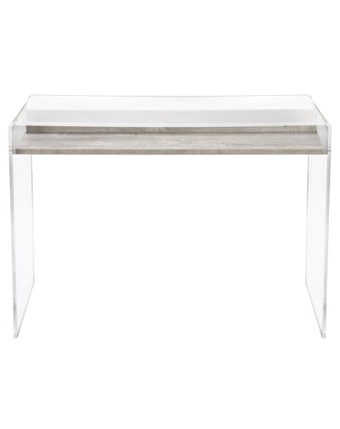 Bureau moremore bois gris/transparent  - 100x40x75 cm