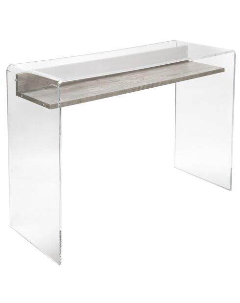 Bureau moremore bois gris/transparent  - 100x40x75 cm