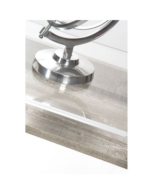 Bureau moremore bois gris/transparent  - 100x40x75 cm