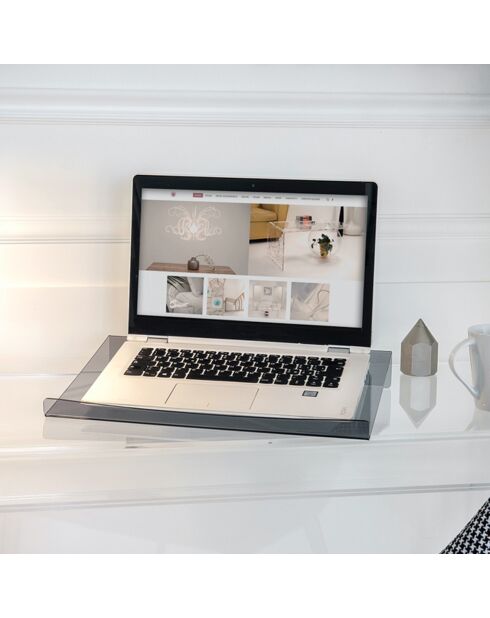 Support d'ordinateur Oly transparent/gris  - 30x40x5 cm