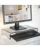 Support d'ordinateur Oly transparent/gris  - 49x25x8.5 cm