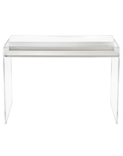 Bureau moremore bois blanc/transparent  - 100x40x75 cm