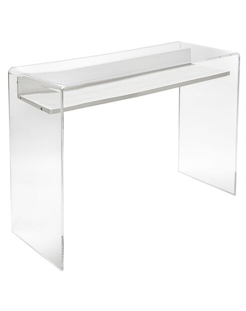 Bureau moremore bois blanc/transparent  - 100x40x75 cm