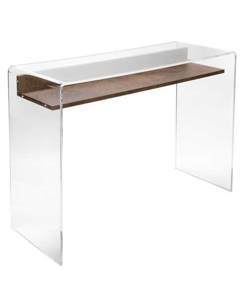 Bureau moremore bois corten/transparent  - 100x40x75 cm