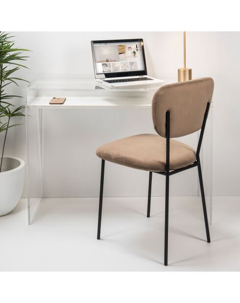 Bureau moremore bois blanc/transparent  - 100x40x75 cm