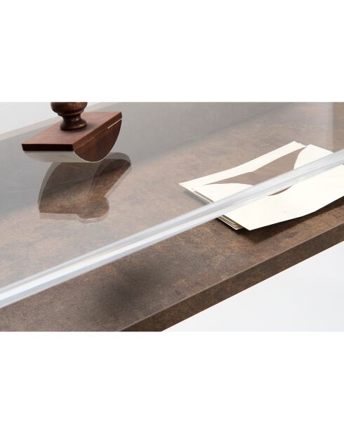 Bureau moremore bois corten/transparent  - 100x40x75 cm