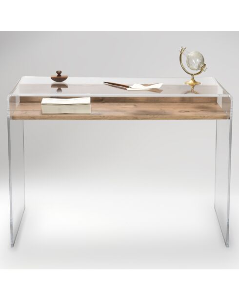 Bureau moremore bois/transparent  - 100x40x75 cm