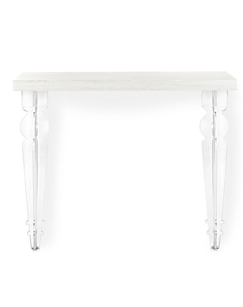 Console moremore bois blanc/transparent  - 100x32x86 cm
