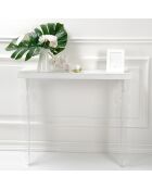 Console moremore bois blanc/transparent  - 100x32x86 cm