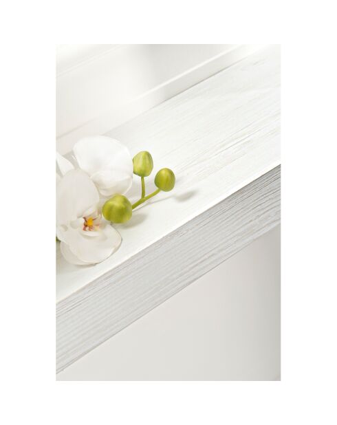 Console moremore bois blanc/transparent  - 100x32x86 cm