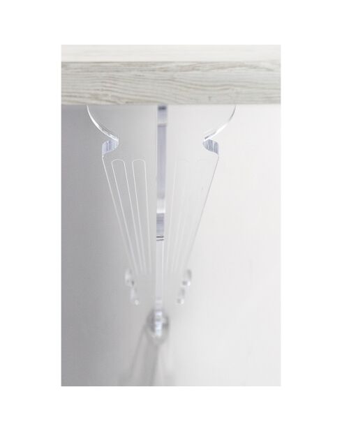 Console moremore bois blanc/transparent  - 100x32x86 cm