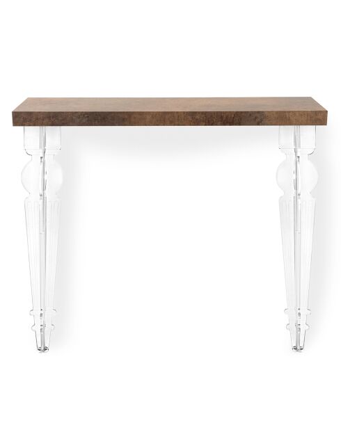 Console moremore bois/transparent  - 100x32x86 cm