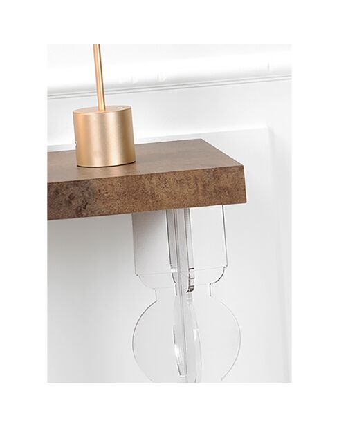 Console moremore bois/transparent  - 100x32x86 cm