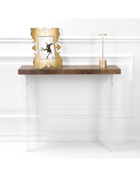 Console moremore bois/transparent  - 100x32x86 cm