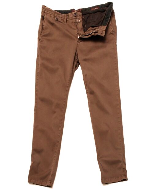 Pantalones chinos ajustados de color topo