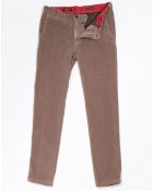 Pantalon Chino ajusté en Velours côtelés beige