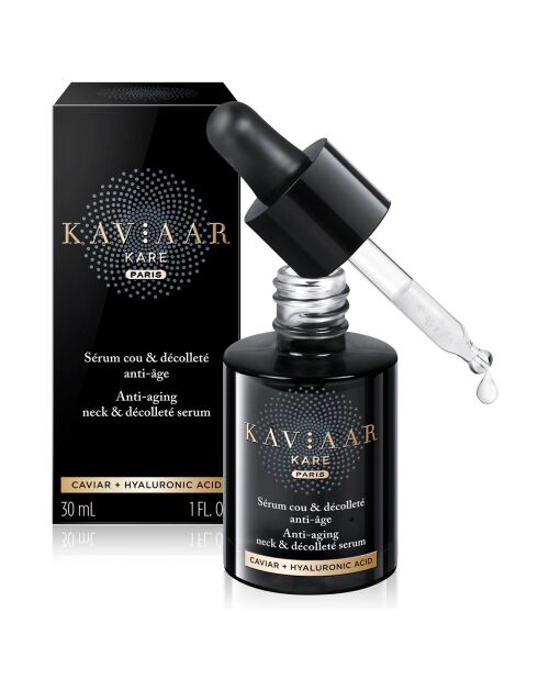 Sérum antiedad para cuello y escote con caviar y ácido hialurónico 30 ml