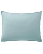 Taie d'oreiller 100% Percale de Coton bleu lagon