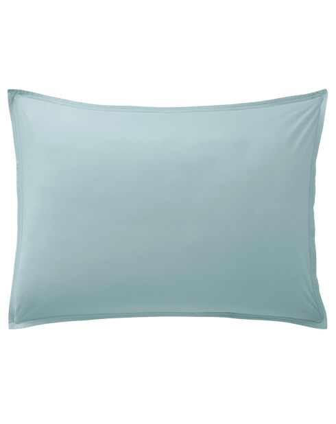 Taie d'oreiller 100% Percale de Coton bleu lagon