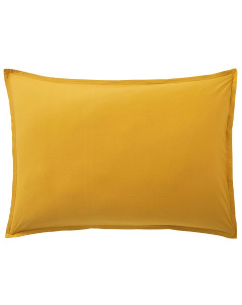 Taie d'oreiller 100% Percale de Coton jaune