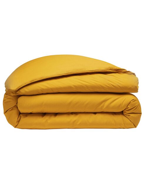 Housse de couette 100% Percale de Coton lavé jaune