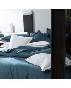 Housse de couette 100% Lin bleu émeraude