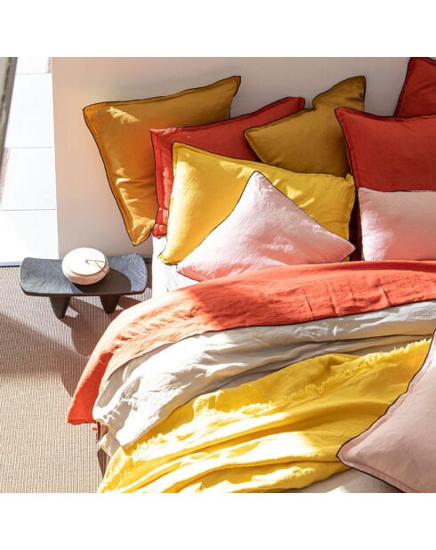 Housse de couette 100% Lin rose nude