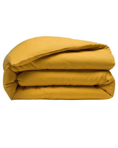 Housse de couette 100% Lin jaune curry