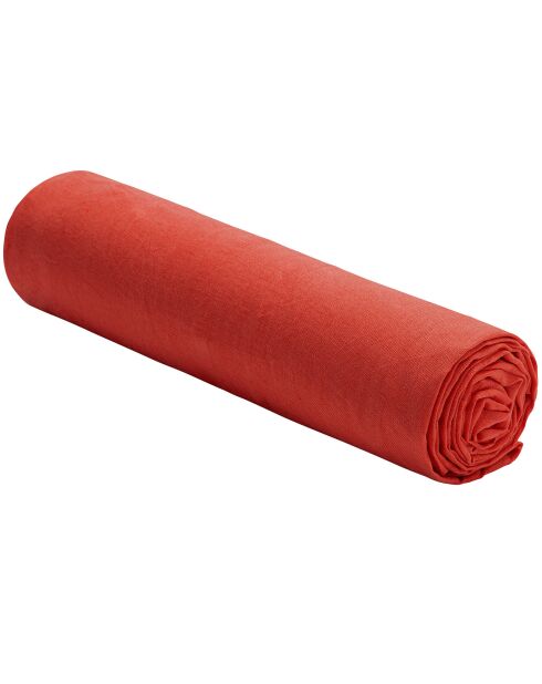 Drap housse 100% Lin paprika