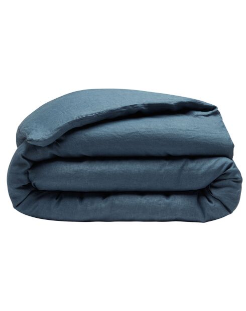 Housse de couette 100% Lin bleu émeraude