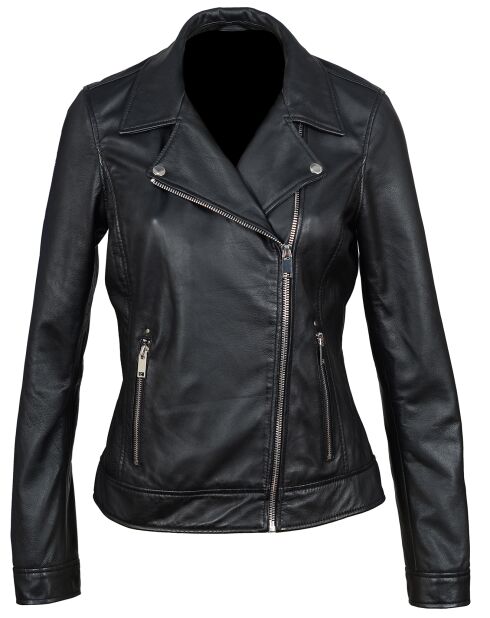 Perfecto en Cuir Afida noir