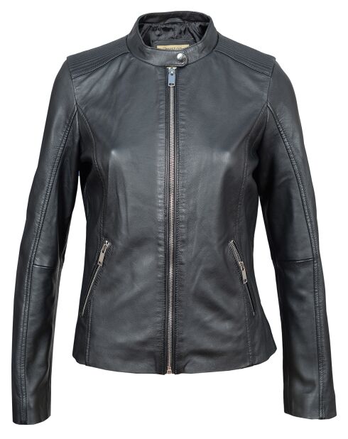 Veste en Cuir Appoline noire