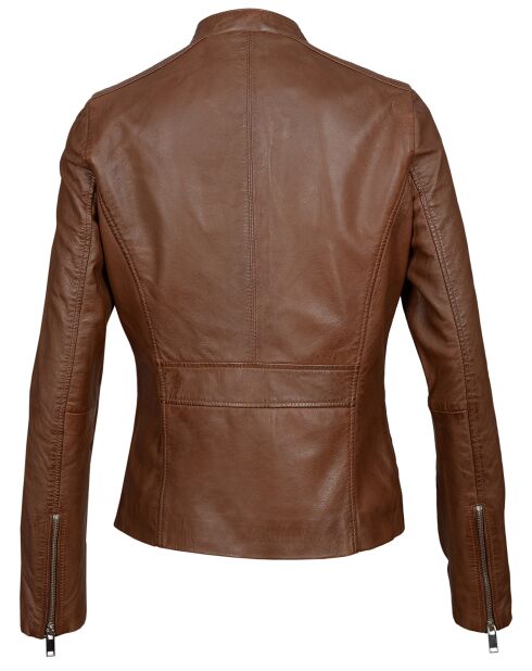 Veste en Cuir Appoline cognac