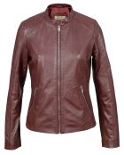 Veste en Cuir Appoline bordeaux