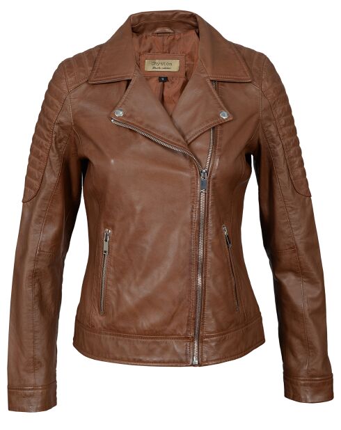 Perfecto en Cuir Brithney cognac