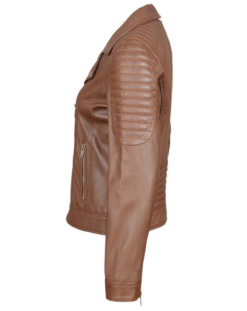 Perfecto en Cuir Brithney cognac