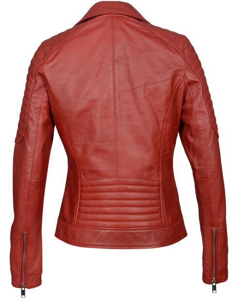 Perfecto en Cuir Brithney rouge