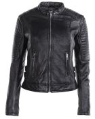 Veste en Cuir Lena noire