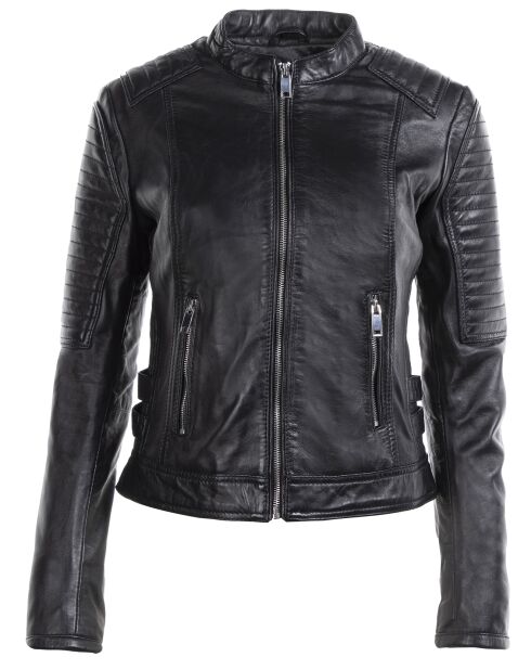 Veste en Cuir Lena noire