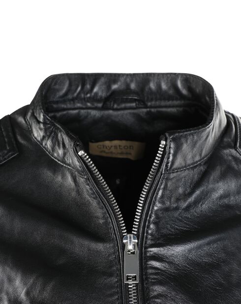 Veste en Cuir Lena noire