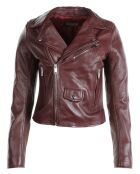 Perfecto en Cuir Ornella bordeaux