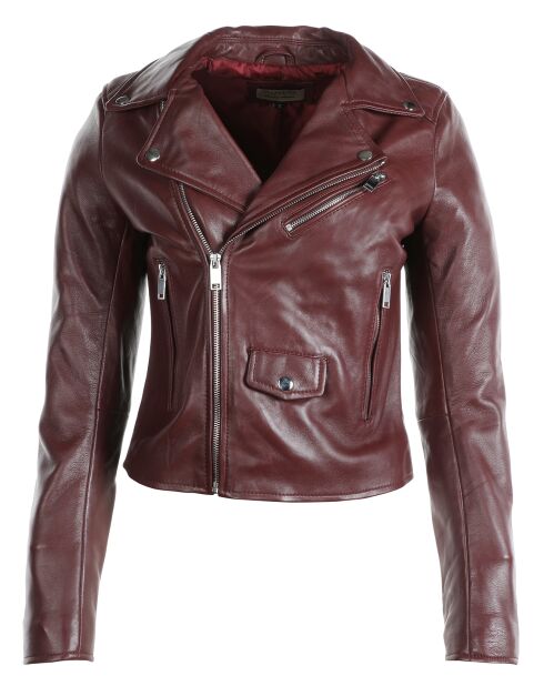 Perfecto en Cuir Ornella bordeaux