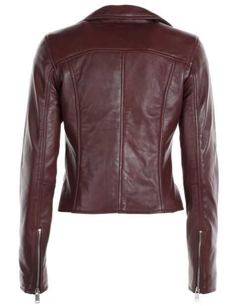 Perfecto en Cuir Ornella bordeaux