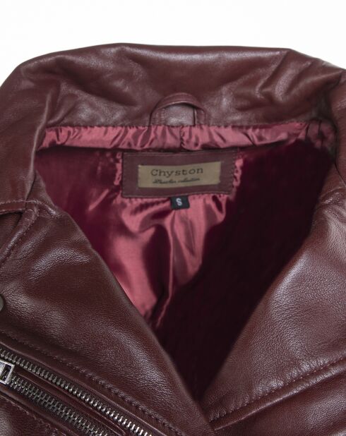 Perfecto en Cuir Ornella bordeaux