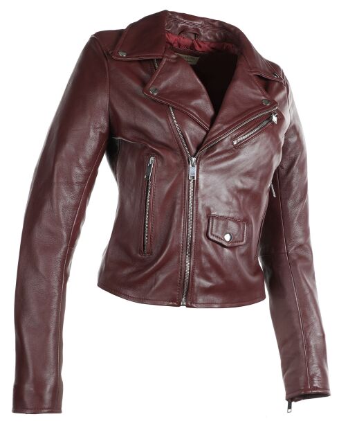 Perfecto en Cuir Ornella bordeaux