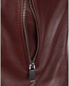 Perfecto en Cuir Ornella bordeaux