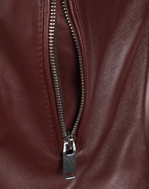 Perfecto en Cuir Ornella bordeaux